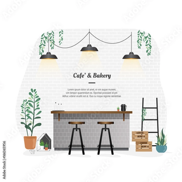 Obraz Coffee Shop cafe and bakery interior background