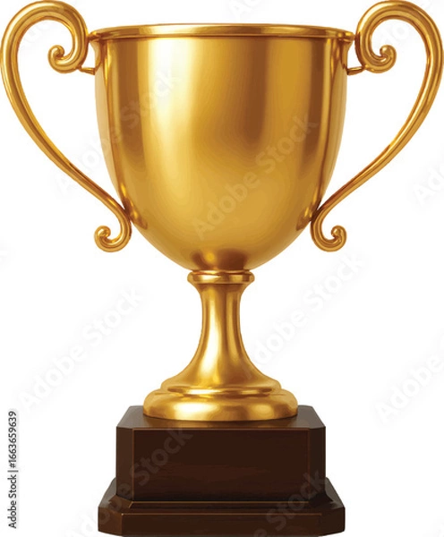 Obraz 3D Golden Trophy Cup Isolated