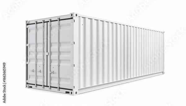 Fototapeta Sea container on white background, with space for text