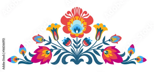 Fototapeta Polish folk style flowers