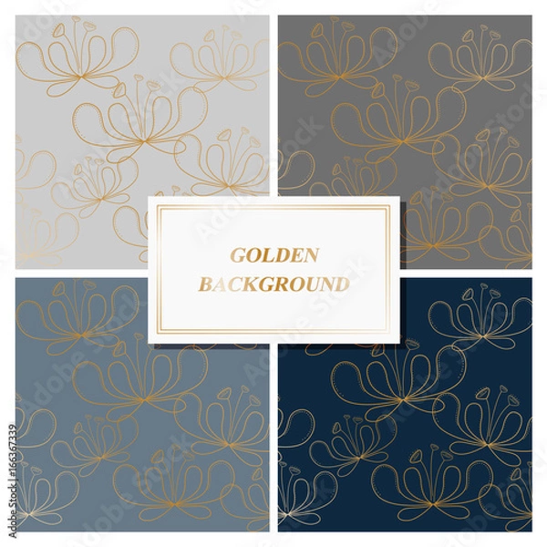 Obraz Golden Flower Vintage Pattern Background and template