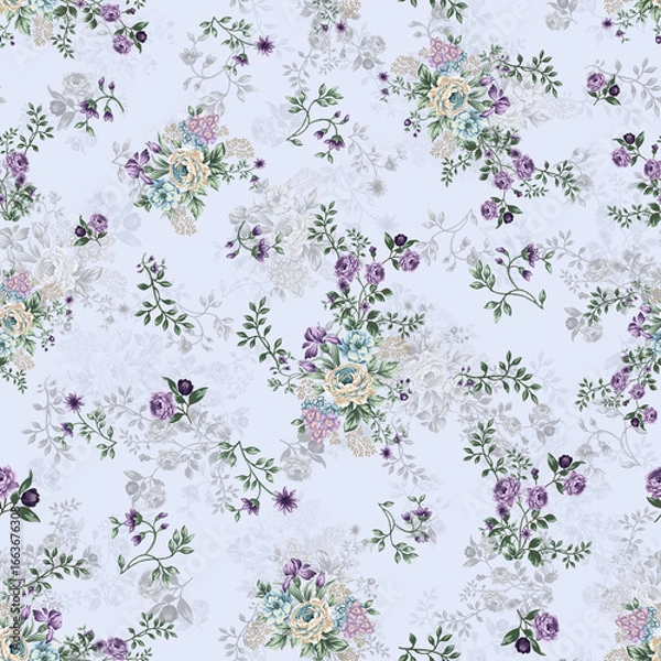 Fototapeta Seamless Allover Running Print Pattern Design for all type of fabrics