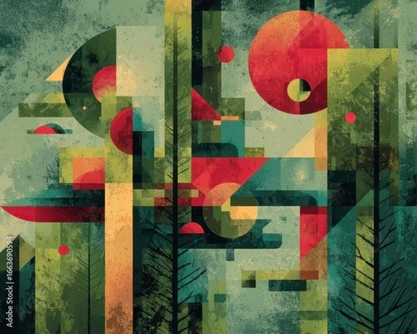 Obraz Abstract Geometric Art Inspired by Nature Elements