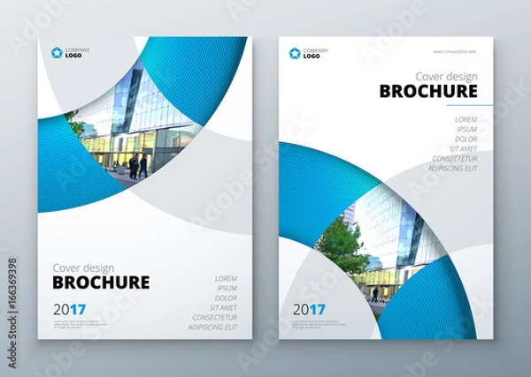 Fototapeta Brochure template layout design. Corporate business annual report, catalog, magazine, flyer mockup. Creative modern bright concept circle round shape