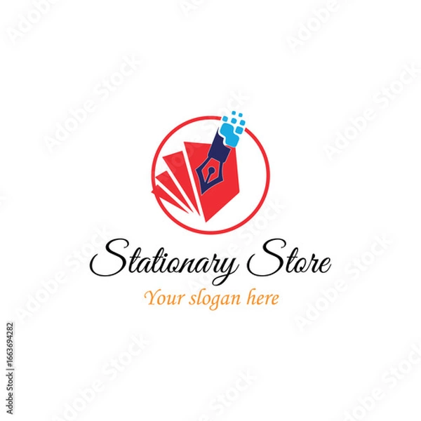 Fototapeta stationary shop logo design vector
