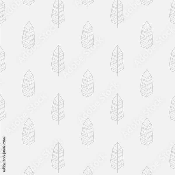 Obraz white and gray geometric Leaf outline pattern