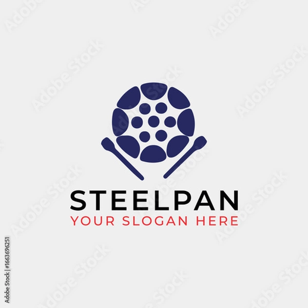 Obraz steel frying pan logo design vector