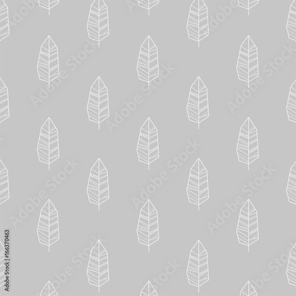 Obraz white and gray geometric Leaf outline pattern