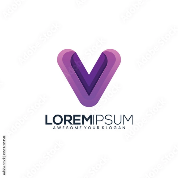 Fototapeta V/N initial logo with modern, simple, colorful gradient colors, inspirational logo