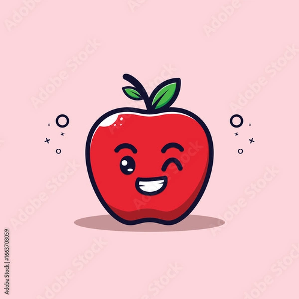 Fototapeta apple logo vector red apple cute and unique inspiration