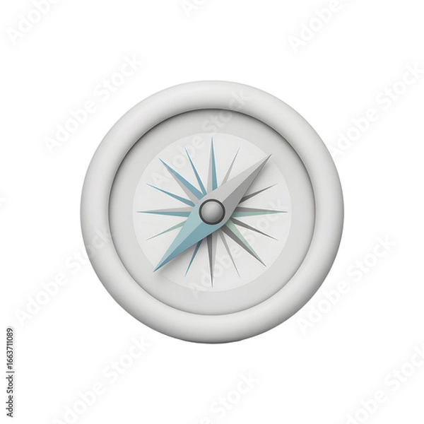 Fototapeta Compass illustration navigating journeys exploration adventure travel direction location searching finding guidance symbol navigation white background isolated path ahead