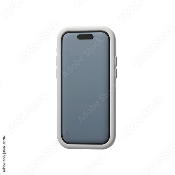 Fototapeta Smartphone in Protective Case on Black Background Minimalist Mobile Technology Concept Isolated Mobile Device Presentation