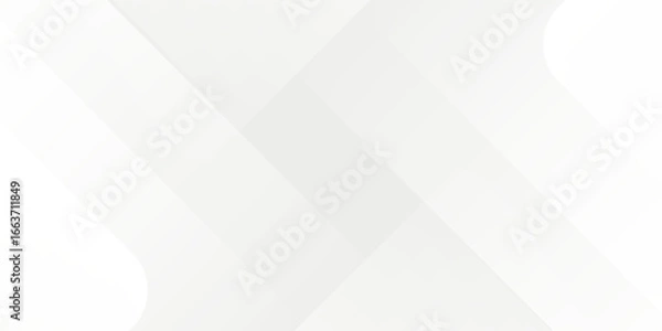 Obraz 3D white geometric abstract background overlap layer on bright space with rounded rhomb effect decoration