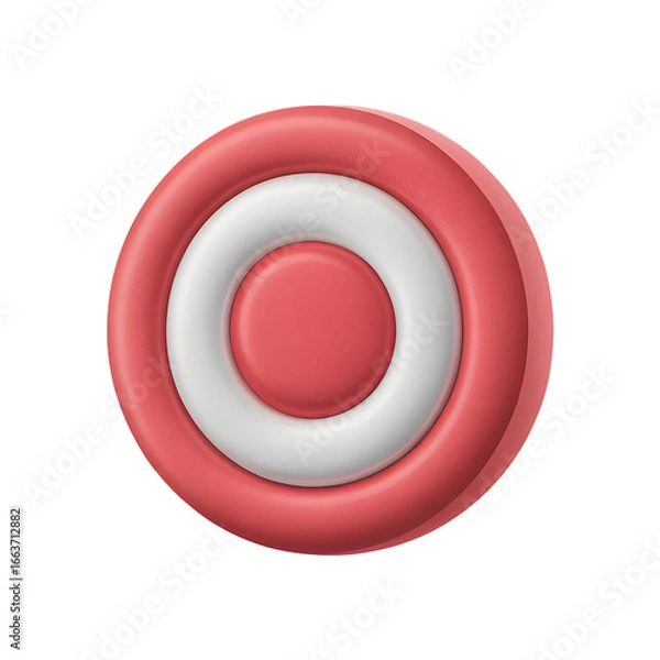 Fototapeta Circular graphic in red and white with minimalist design against a black background creating a modern aesthetic composition for visual communication