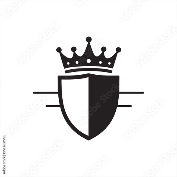 Fototapeta Elegant Crest Design Featuring a Crown and Divided Shield Symbolizing Nobility Security and Heritage Creating a Timeless Emblem