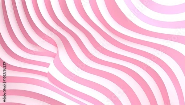 Obraz Abstract design featuring flowing, vibrant pink and white striped patterns with a dynamic visual effect.