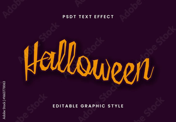 Obraz Orange Halloween Flat Font Script Spooky Scary Text Effect