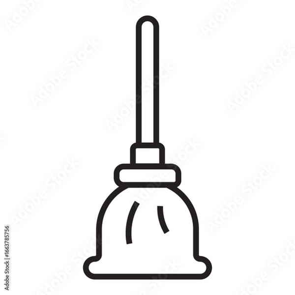 Fototapeta Clean broom sweep line icon