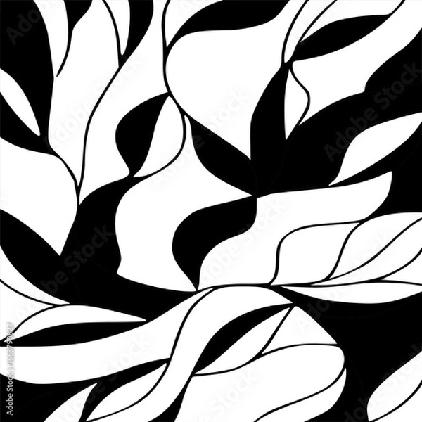 Obraz Abstract black and white wave pattern. Vector Illustration.