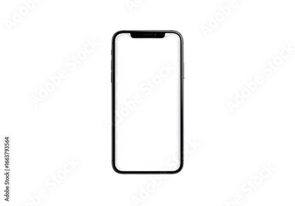 Fototapeta Smartphone mockup white screen PNG isolated transparent background, Smartphone use the mockup for projects and banner poster ads 