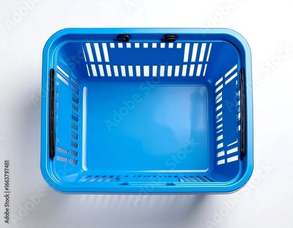 Obraz Empty blue plastic shopping basket (1)