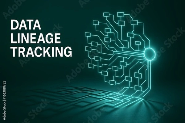 Fototapeta Data Lineage Network Visualization for Data Governance and Traceability in Enterprise Systems