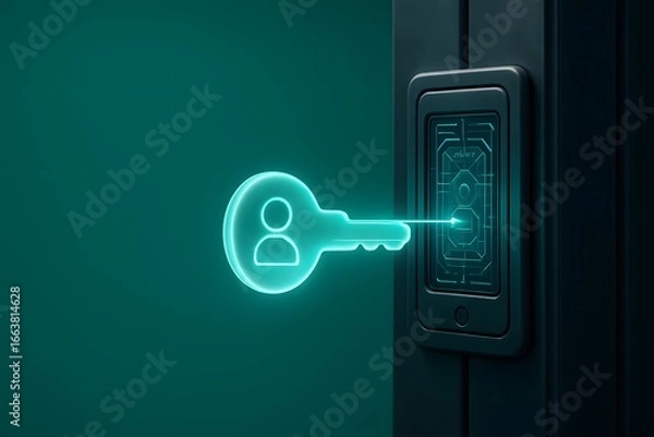 Fototapeta Secure Key Verification with Digital Authentication for Access Control Systems