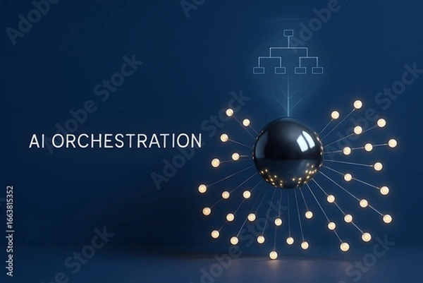 Fototapeta AI Orchestration Artistry with Interconnected Elements for Advanced AI System Management