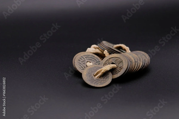 Fototapeta 古銭の寛永通宝　江戸時代の貨幣通貨