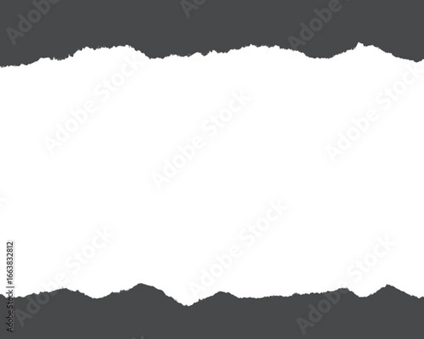 Obraz Torn paper edge with white space in the middle, isolated on transparent background