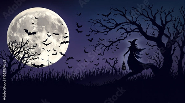 Obraz halloween background with moon