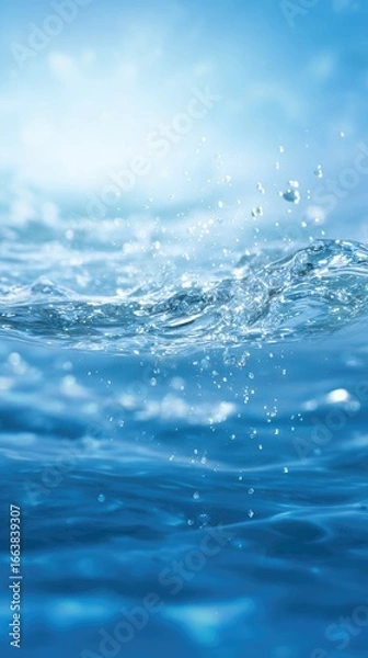 Fototapeta Clean water safety: drinking source, flow control, moisture balance, treatment process, testing measure, clear surface, aqua composition, utility check, environment factor, freshwater amount, 