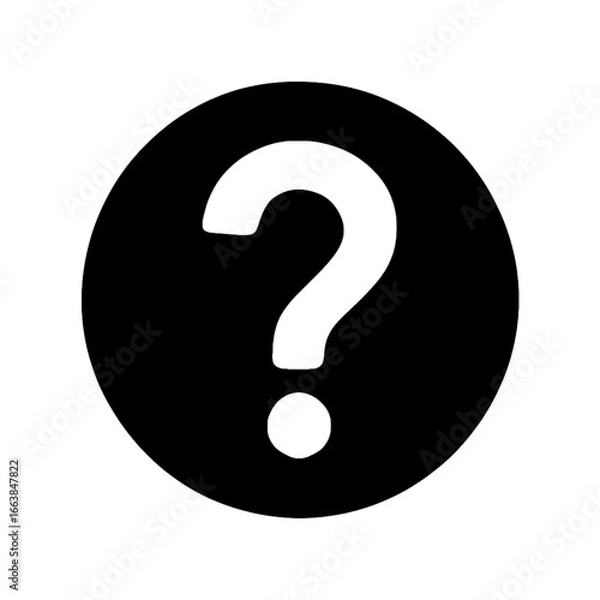 Fototapeta Illuminated question mark symbol within a circle on a for information or inquiry transparent background