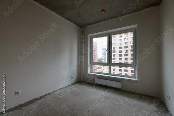 Fototapeta empty room with door and window