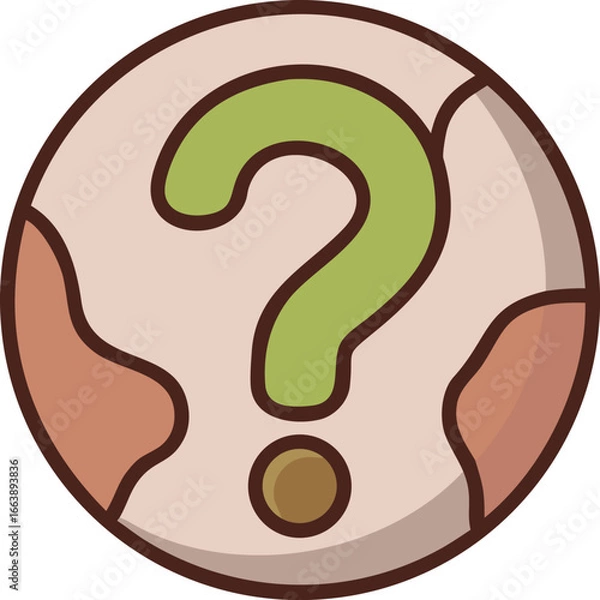 Fototapeta Black Question Mark Inside Circle – Minimalistic Flat Vector Help and Support Icon