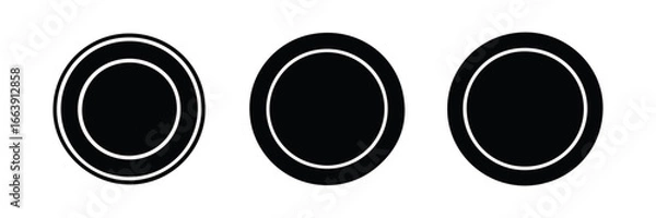 Obraz Minimalist Culinary Icon Set with Plate.