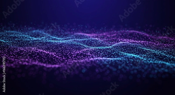 Fototapeta Abstract Digital Particle Wave - Technology Background