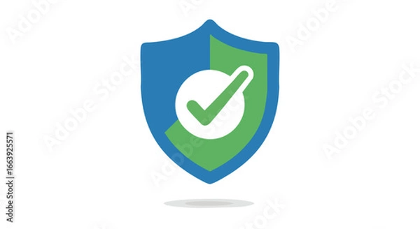 Fototapeta Shield icon symbolizing trust and security with verification checkmark conveying protection reliability and digital confirmation concept visual