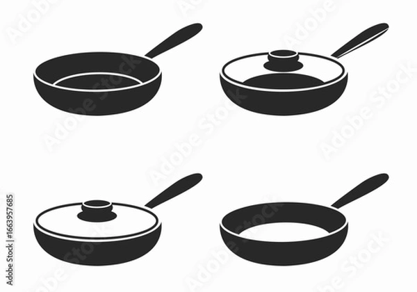 Obraz Frying pan set. White background.