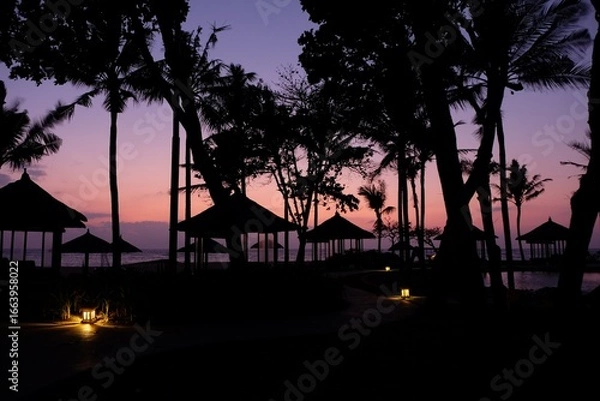 Obraz 海辺の朝焼け