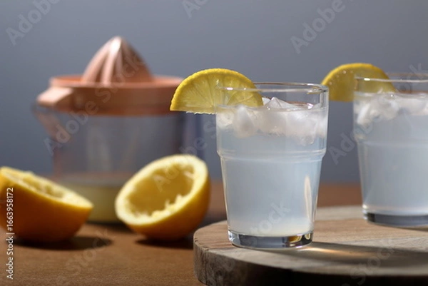 Obraz Lemonade freshly squeezed in glasses