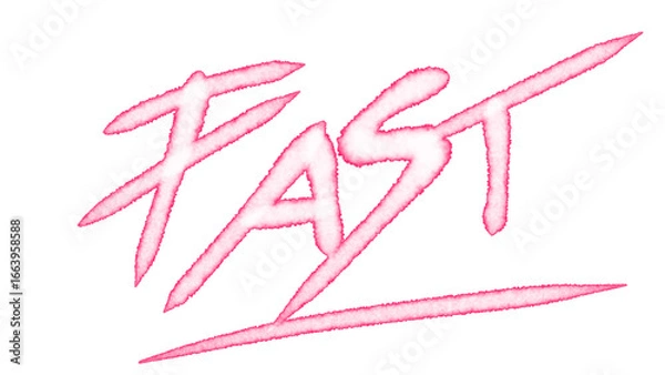 Fototapeta Fast text handwriting with edge watercolor effect transparent background