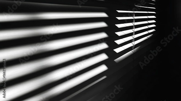 Obraz Dramatic light and shadow patterns create a modern, abstract visual on a dark background