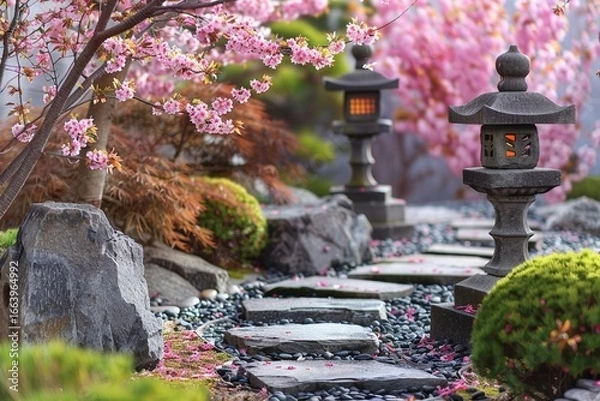 Obraz japanese garden in spring