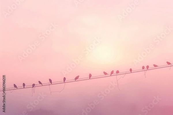 Obraz birds on the wires