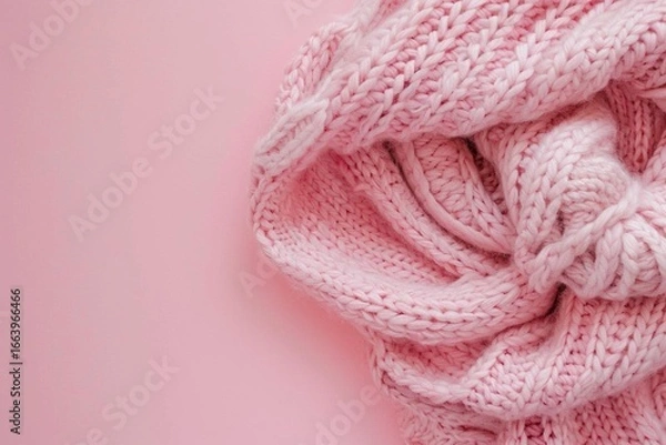 Obraz pink wool knitting
