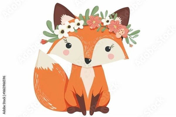 Obraz fox and flowers