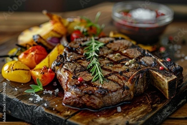 Obraz lamb chops with vegetables