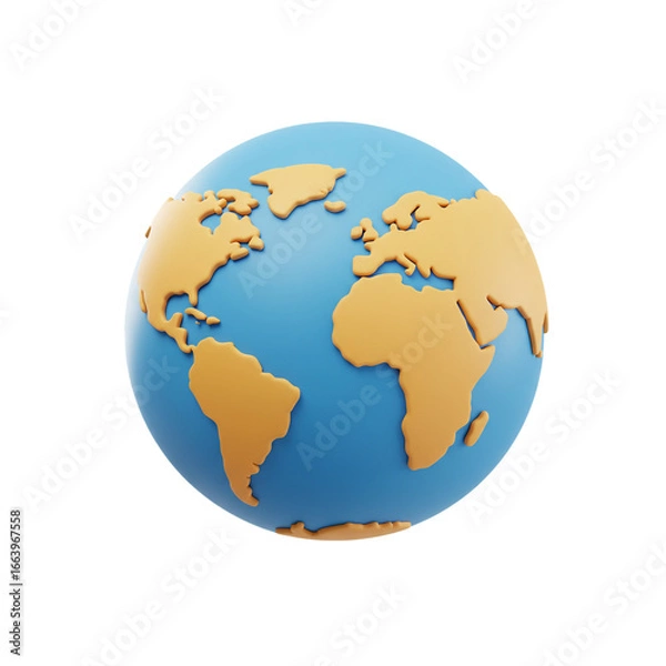 Obraz globe on white background