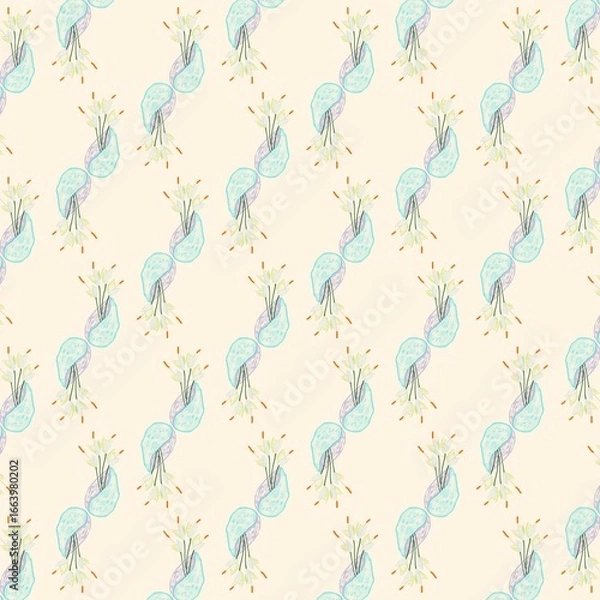 Fototapeta Blooming Vase Pattern seamless floral pattern